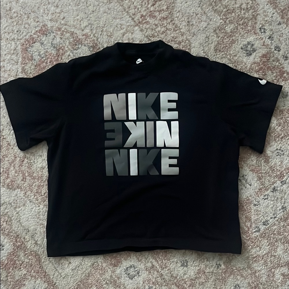 Nike Black T-Shirt with Silver Logo
